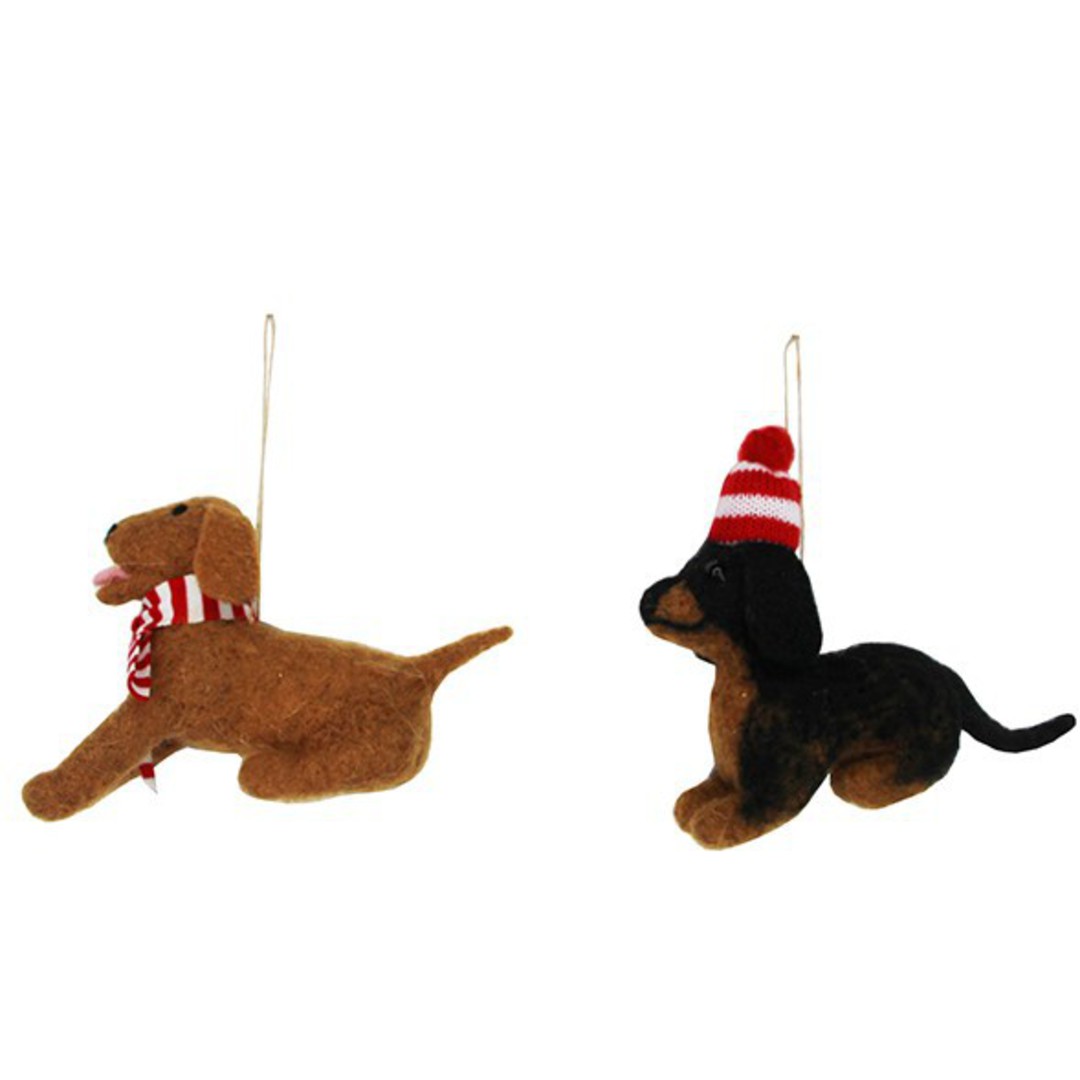 Hanging Eco Wool Puppy with Hat/Scarf image 0
